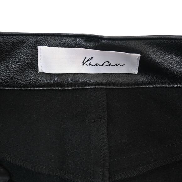 KanCan Womens 1/24 Faux Leather Black Mini Boot Pants/Jeans KC2022BK - Picture 9 of 11